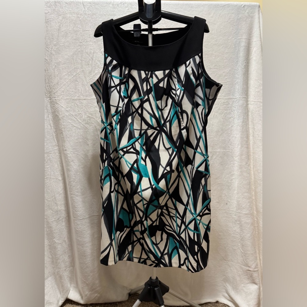 Alyx Black and Teal Abstract Mini Dress